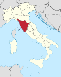 Toscana ligger i det nordlige Italien